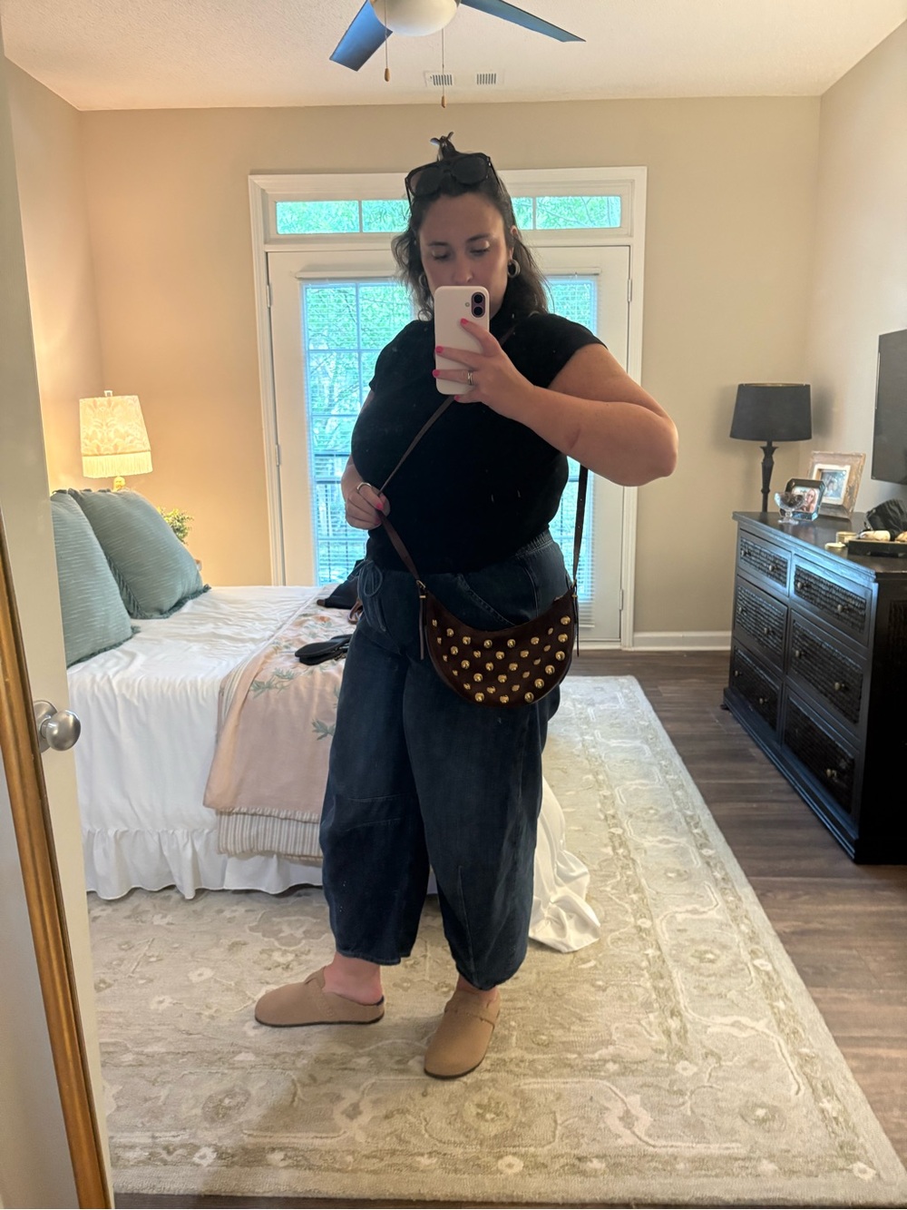 Madewell Stud Essentials Crescent Mini Crossbody